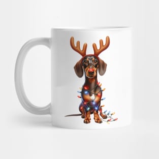 Christmas Red Nose Dachshund Dog Mug